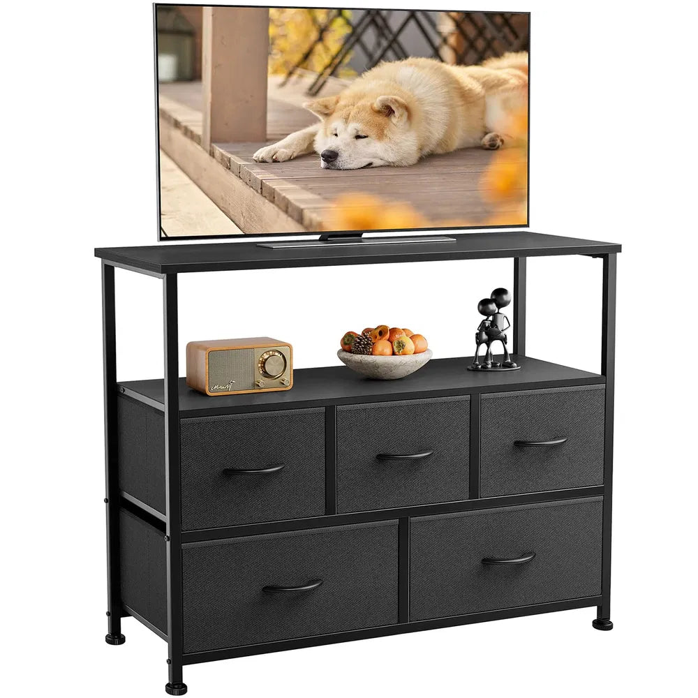 Dresser For Bedroom, Chest Of Drawers, 5 Drawer Dresser, Closet Fabric Dresser With Metal Frame Tv Stand - view 2