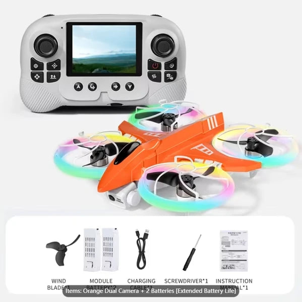 New Remote-controlled Foldable Quadcopter Drone X3 With Electric Adjustable HD Dual Cameras, Screen Remote Control - view 5
