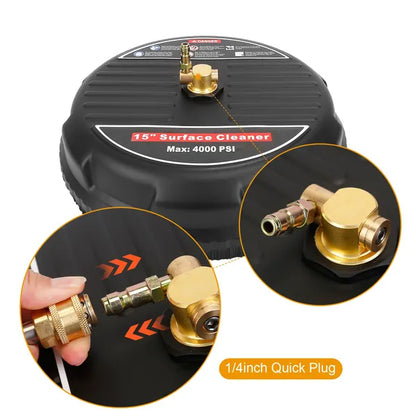 15in Power Washer Surface Cleaner High Pressure Flat Surface Cleaner 4000PSI Disc Power Washer Broom - view 4