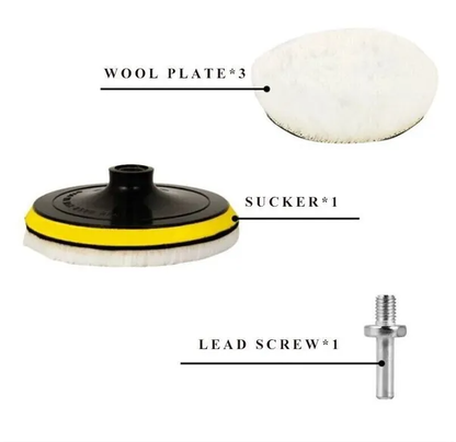 5PCS Buffing Polishing Pad Wool Wheel Mop Kit For Car Polisher Drill Adapter - view 3