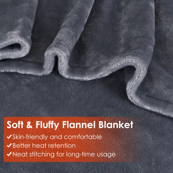 59 Plus 31in USB Heated Blanket Electric Heated Blanket Heated Poncho Shawl Wrap Throw With Zipper Washable For Home - view 5