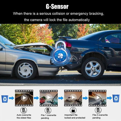 1080P Dual Lens Car DVR Dash Cam Video Recorder G-Sensor Front And Inside Camera - view 4