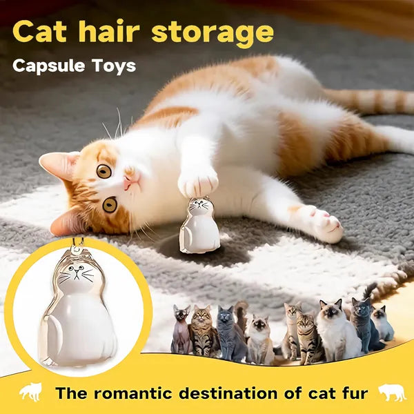 6-Piece Cat Hair Memorial Pendant Set - Pet Keepsake - Soft Fur Capsule Pendant, Portable Keychain - view 5