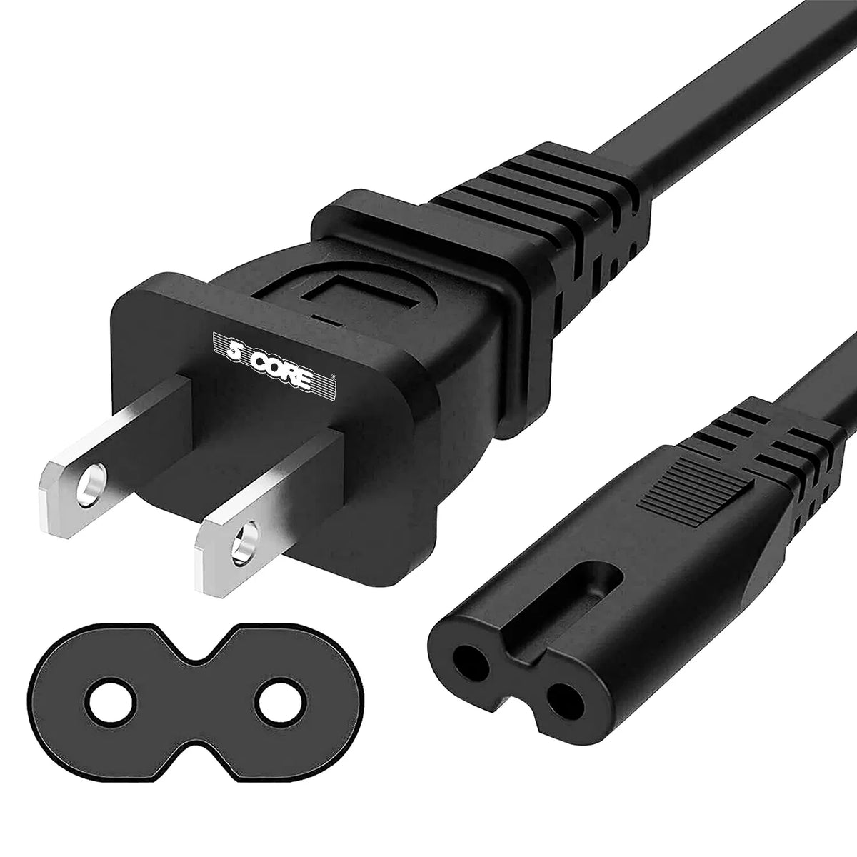 5 Core AC Power Cord 6 Ft ? 2 Prong US Male to Female Extension Adapter ? 16AWG/2C 125V 13A 1/2/5 Pc - PP 1001