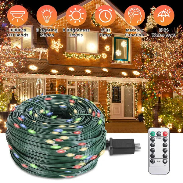 330FT LED String Lights Outdoor Christmas Decoration Lights With Remote IP44 Waterproof 8 Lighting Modes 8 Brightness - view 5
