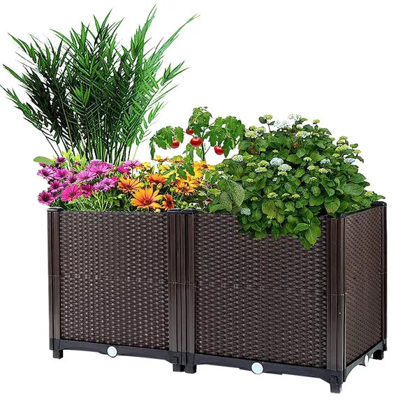 Raised Garden Bed With Self-watering System Rectangle Garden Planter For Garden Patio Balcony Elevated Planter Box - view 10