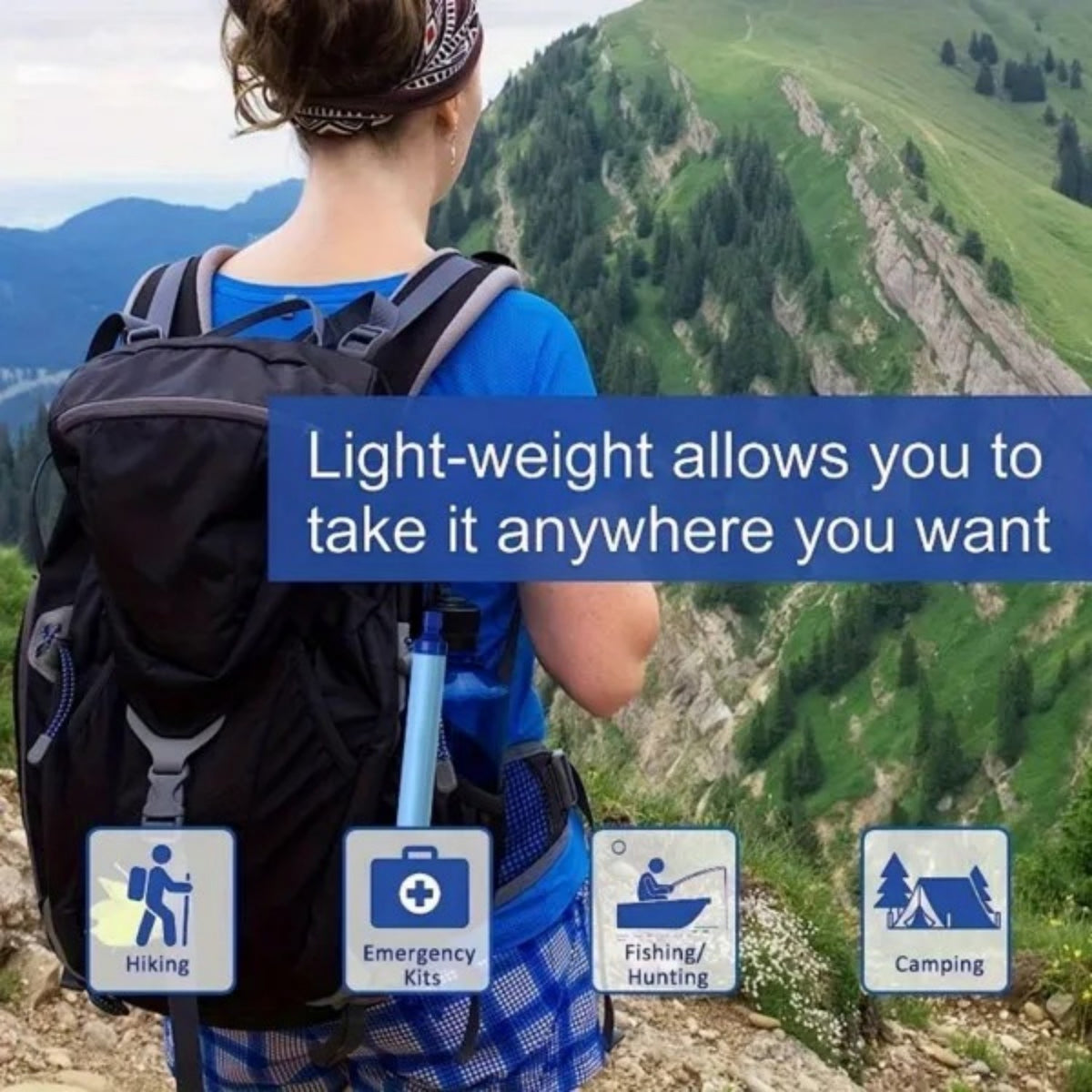 Personal Water Filter For Hiking, RV Camping, Travel, And Emergency Preparedness - view 3