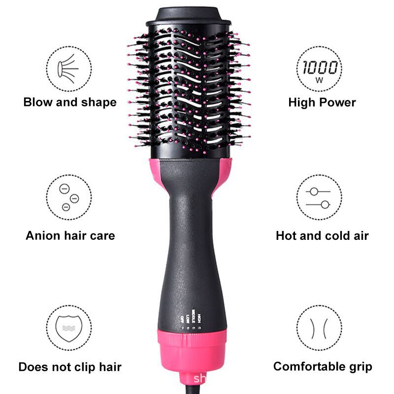 Multifunctional Hair Dryer Hot Air Brush Style Women Hair Straightener Curler One Step Electric Blow Dryer Brush - view 6