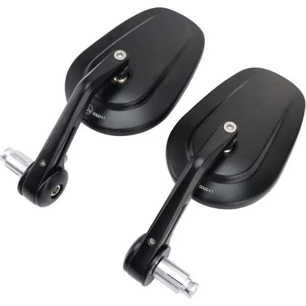 Motorcycle Handlebar End Mirror, Mirror, Rearview Mirror, CNC E-checked, 7/8", Black