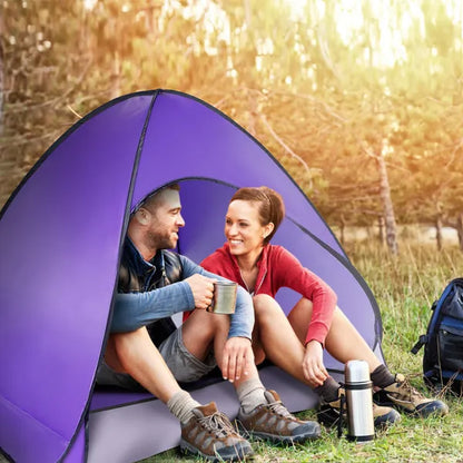 Pop Up Beach Tent Sun Shade Shelter Anti-UV Automatic Waterproof Tent Canopy For 2/3 Man W / Net Window Storage Bag - view 2