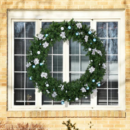 60in Pre-lit Christmas Wreath, Lighted Artificial Xmas Wreath With 220 Cold & Warm White Lights And 600 PVC Tips - view 3