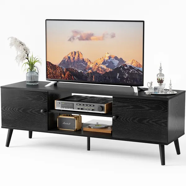 Panel TV Cabinet Can Store Black Cabinets, Suitable For Home Living Room Office TV Cabinet