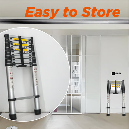 Telescoping Ladder 12.5FT, Telescopic Extension Ladder, Aluminum Alloy Folding Ladder Portable Multi-Purpose For Indoor - view 3