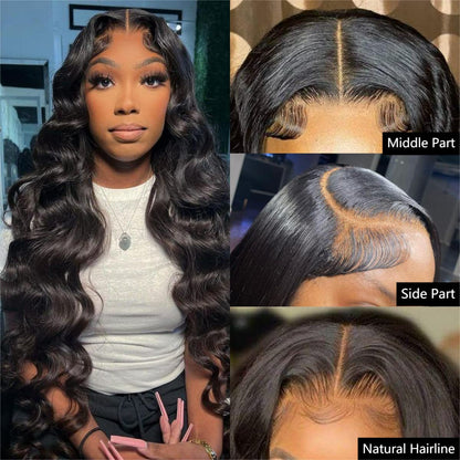 4x6 Lace Closure Wig Human Hair Natural Color Three-Dimensional Body Wave Density - view 2
