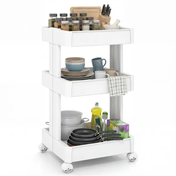3 -Tier DIY Rolling Storage Cart,15.5 X 14.5 X 30 With Detachable Ventilated Trays For Kitchen & Bathroom - view 6
