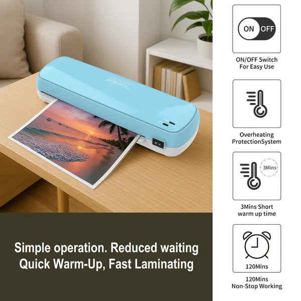 Laminator Machine With 10 Sheets - Fast Warm-Up For A4/A5/A6 Documents & Photos - Office, School, Home Use - view 4