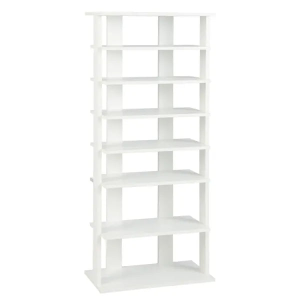 7-Tier Double-Row Shoe Rack With Adjustable Shelves, Anti-Tipping Narrow Storage Rack For Entryway Closet-White - view 5