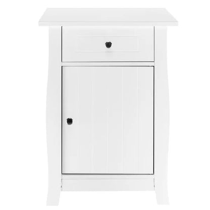 Single Door Bedside Cabinet with A Drawer White - view 7