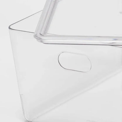 4L Stacking Clear Bin With Lid: PET, Stackable, Universal Storage, 10.15" x6.81" x4.52" - view 4