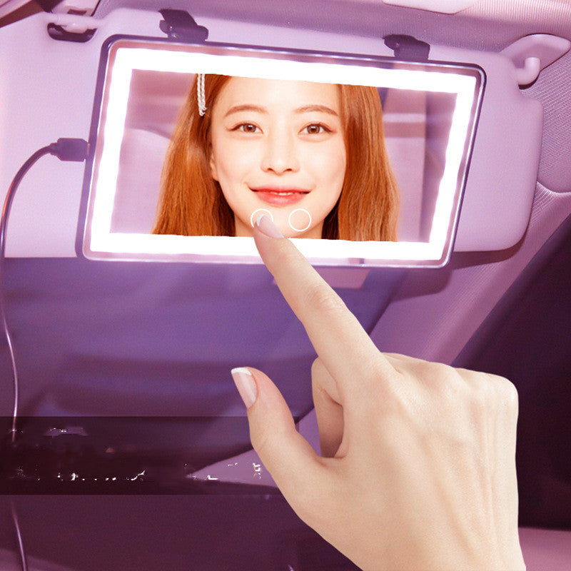 Universal Car Sun Visor Mirror LED Makeup Mirror Touch Makeup Mirror