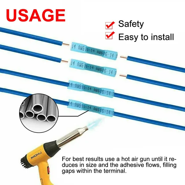 200PCS Heat Shrink Butt Wire Splice Connectors Seal Crimp Terminals USA - view 6