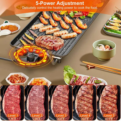 Electric Barbecue Grill Hot Plate Cooking BBQ Griddle Non-Stick Table Top Grill Griddle For Indoor Outdoor Camping - view 5