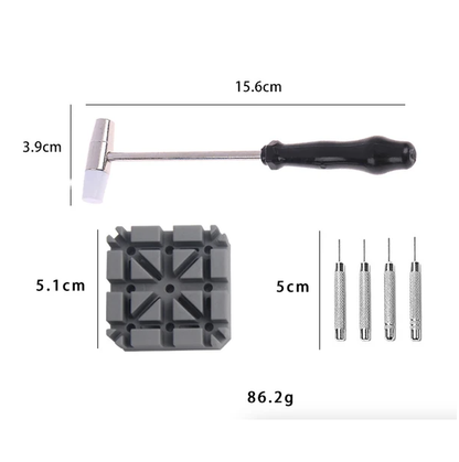 Watch Repair Band Link Remover Tool Kit - Hammer Punch Pins Watch Strap Holder - view 2