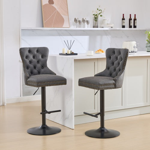 Aged And Retro PU Swivel Barstools Adjusatble Seat Height From 26-33 Inch - view 10
