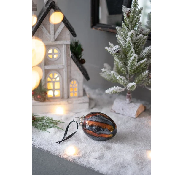 3 X 3 X 4.3 Egg Christmas Ball Ornament, Glass Decorative Hanging Ball Christmas Tree Ornaments For Holiday Party - view 5