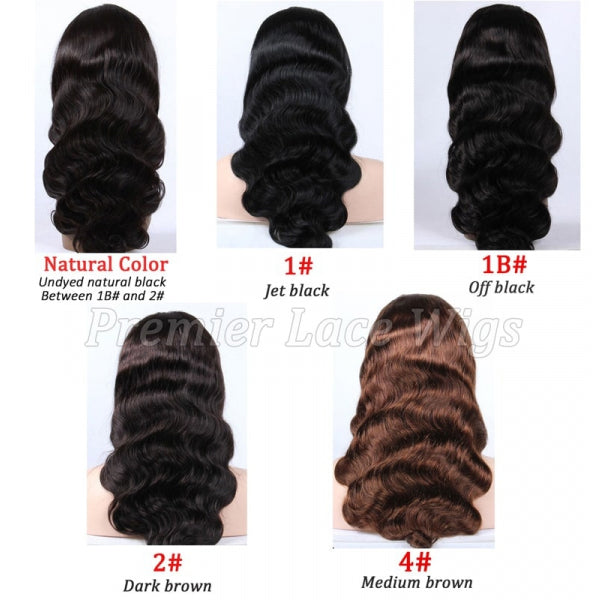 13x5 Lace Front Body Wave Middle Part Human Hair Wig Natural Color Density - view 4