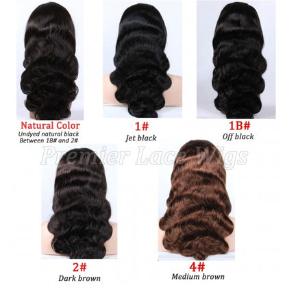 13x5 Lace Front Body Wave Middle Part Human Hair Wig Natural Color Density - view 4