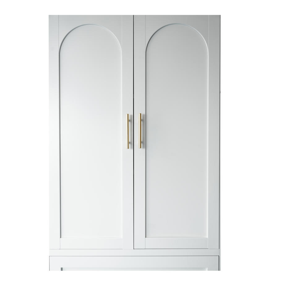 71inch Tall Metal Wardrobe Cabinet With 2 Drawers And Hanging Rod, 2 Doors Wardrobe Closet With Shelf For Bedroom - view 5