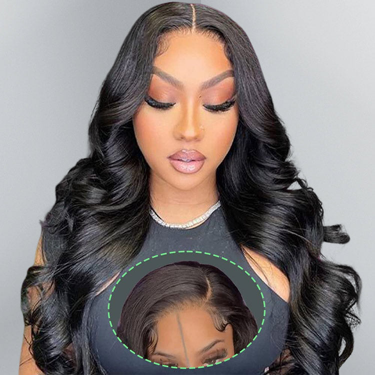 4x7 Lace Closure Wig Human Hair Natural Color Body Three-Dimensional Wave Density - view 3