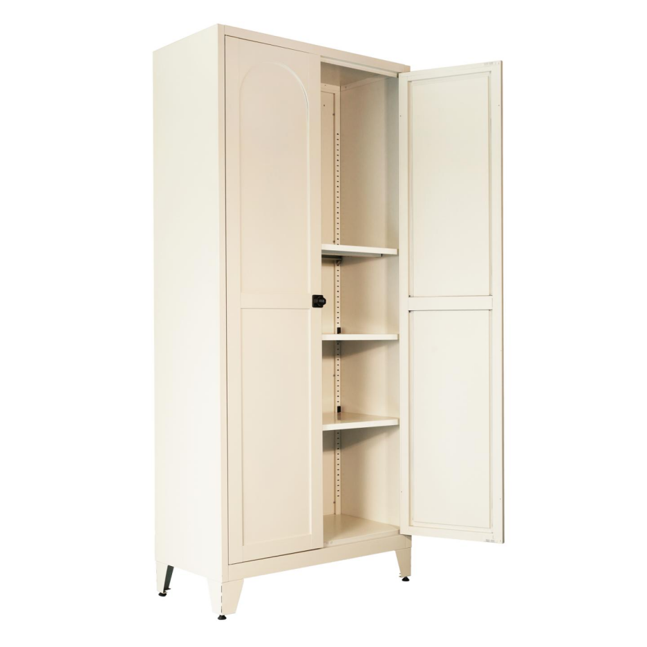 71'' 2 Shapely Door Cabinet With Lock, Metal Storage Cabinet With Doors And Adjustable Shelves, For Kitchen, Bedroom - view 7