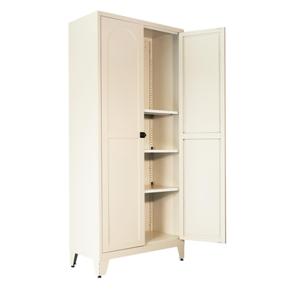 71'' 2 Shapely Door Cabinet With Lock, Metal Storage Cabinet With Doors And Adjustable Shelves, For Kitchen, Bedroom - view 7
