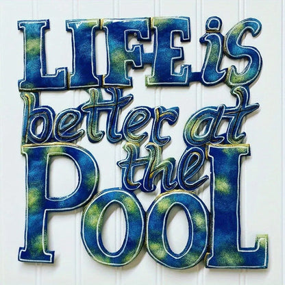 Tropical Coastal Summer Poolside iron Wall Art Decor