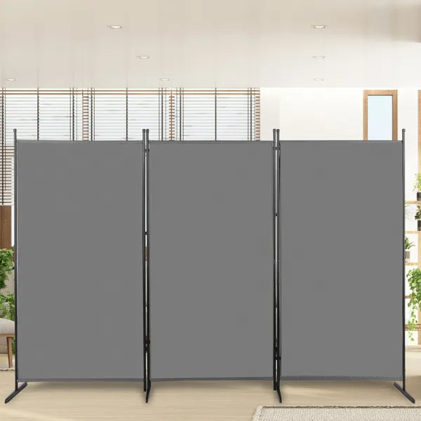 6FT Trifold 160g Polyester Cloth Plastic Foot Carbon Steel Frame Foldable Screen Gray - view 6
