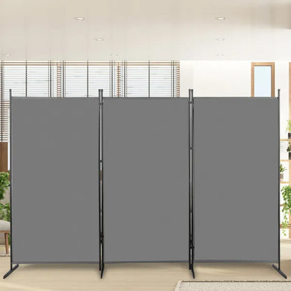 6FT Trifold 160g Polyester Cloth Plastic Foot Carbon Steel Frame Foldable Screen Gray - view 6
