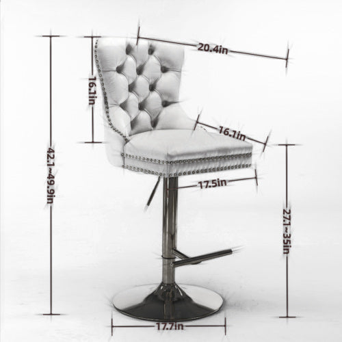 Aged And Retro PU Swivel Barstools Adjusatble Seat Height From 26-33 Inch - view 3