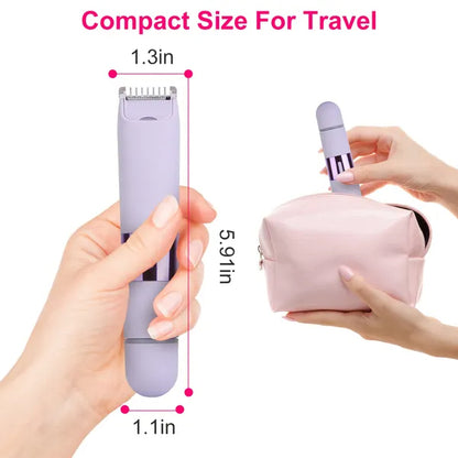 2 In 1 Bikini Trimmer For Women Dual Head Cordless Body Shaver IPX5 Waterproof Rechargeable Pubic Hair Razor Wet - view 7
