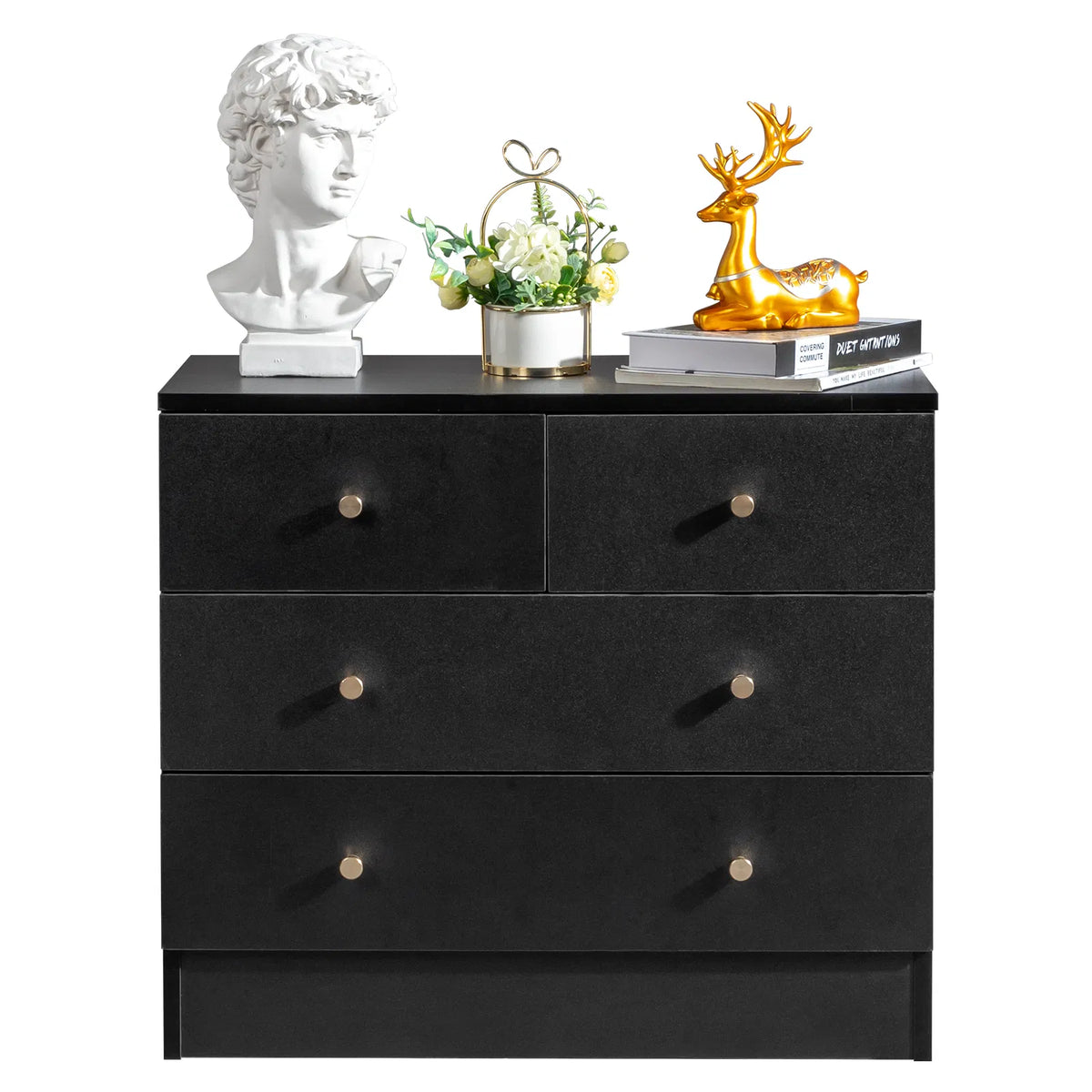 Modern Simple 4-Drawer Dresser Black - view 9