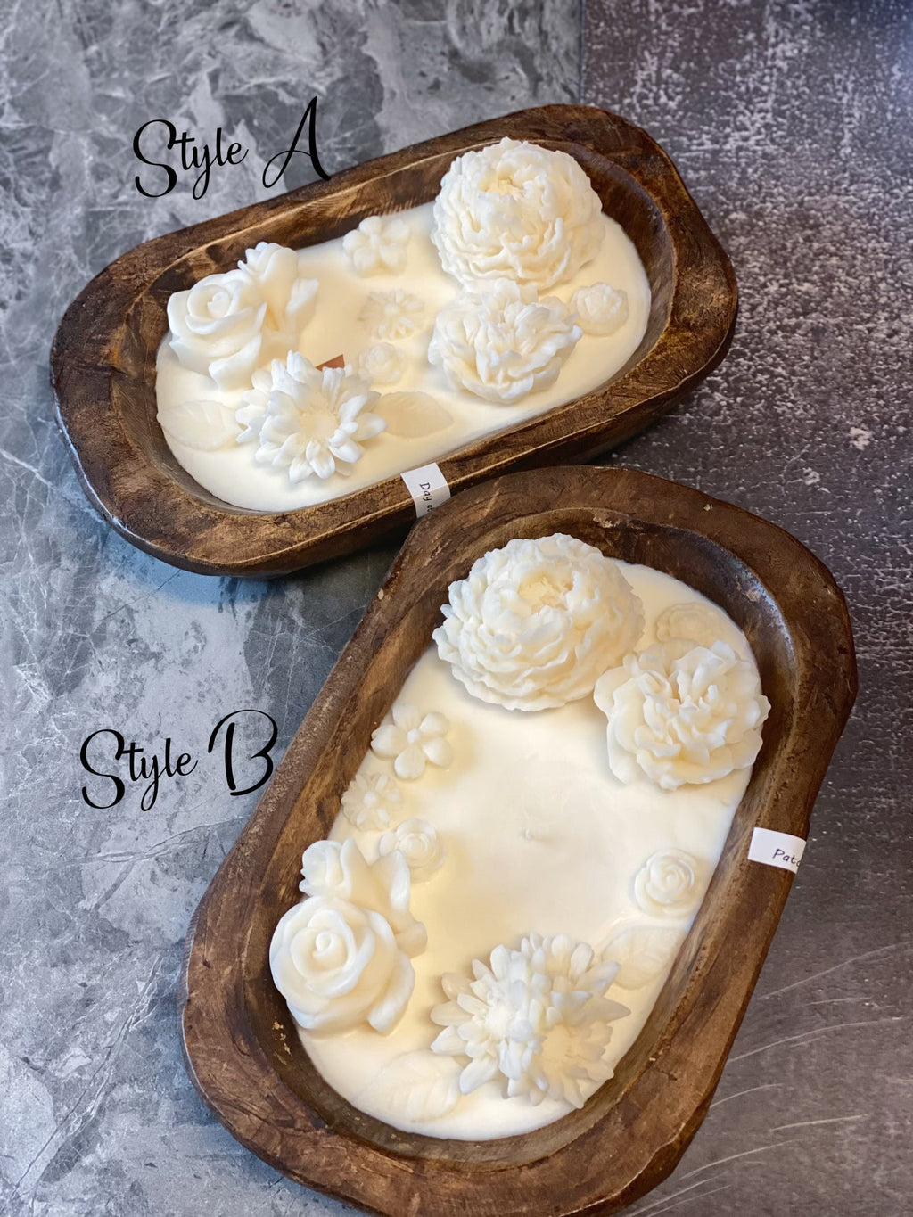Vela aromática en cuenco de madera