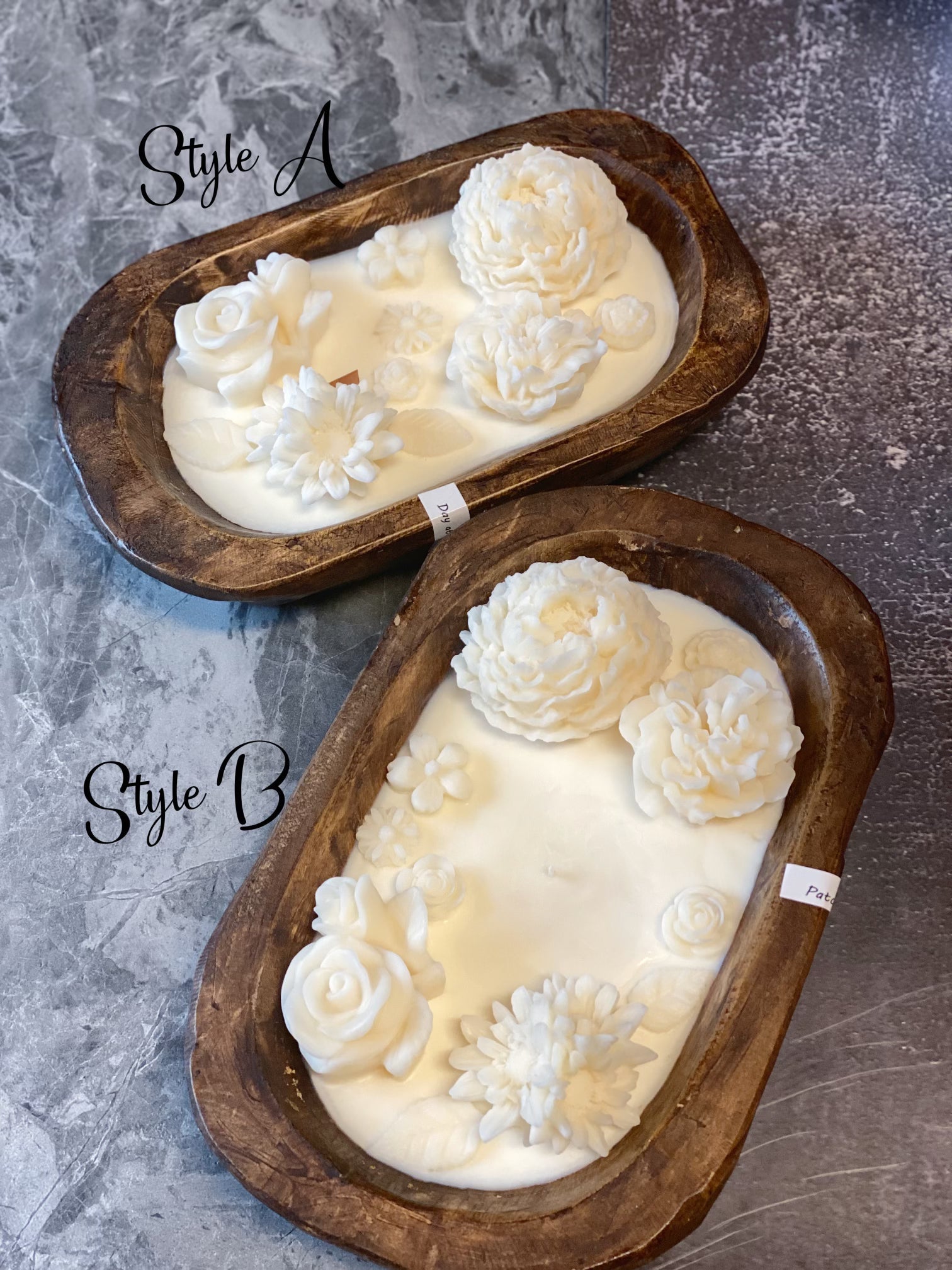 Vela aromática en cuenco de madera