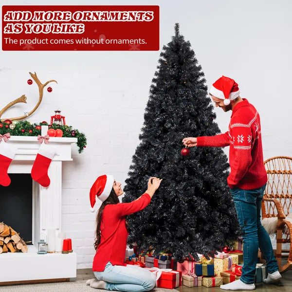 7.5 FT Pre-lit Artificial Christmas Tree, Hinged Xmas Pine Tree With 1350 Branch Tips - view 9
