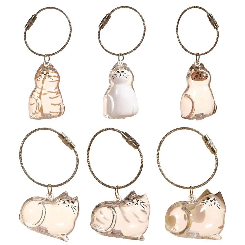 6-Piece Cat Hair Memorial Pendant Set - Pet Keepsake - Soft Fur Capsule Pendant, Portable Keychain - view 3