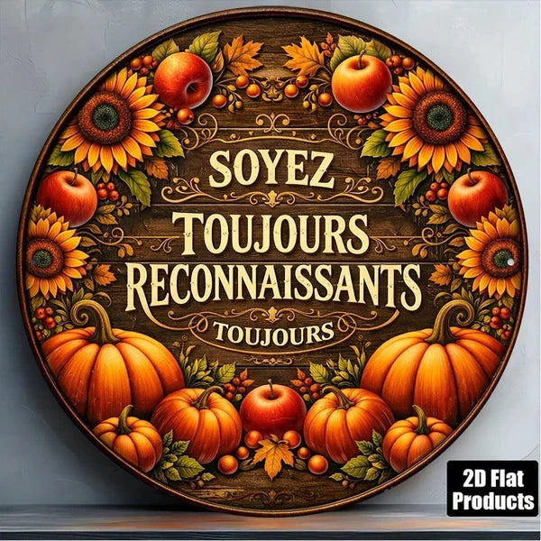 1pc 8x8in Autumn Harvest 2D Flat Round Sign, Harvest 2D Flat Round Sign, Flat Round Sign - view 4