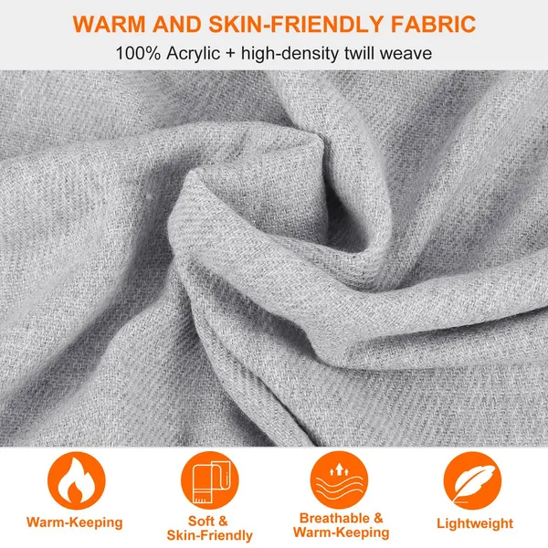 Mens Womens Oversize Cashmere Wool Shawl Wraps Blanket Winter - view 3