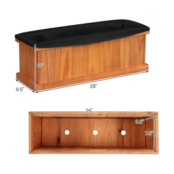 Detachable Bottom Garden Bed, Protective Coating Pine Planter For Herbs, Flowers & Vegetables 28 X 9.5 X 10 - view 5