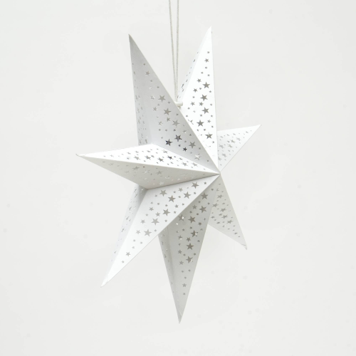 White Handmade Paper Star 60 Cm - White-Festive - view 2