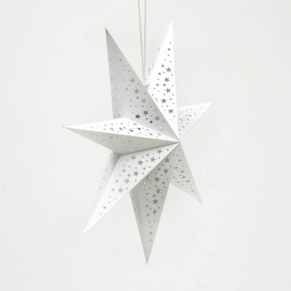 White Handmade Paper Star 60 Cm - White-Festive - view 2